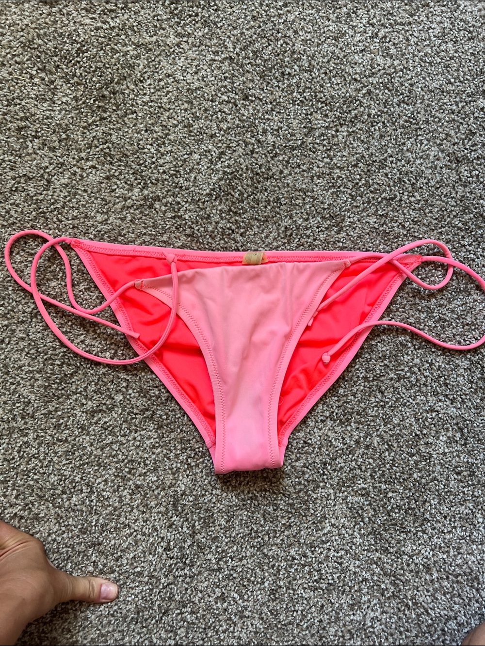 Victoria's Secret Two-Tone Pink Neon Bikini Bottoms